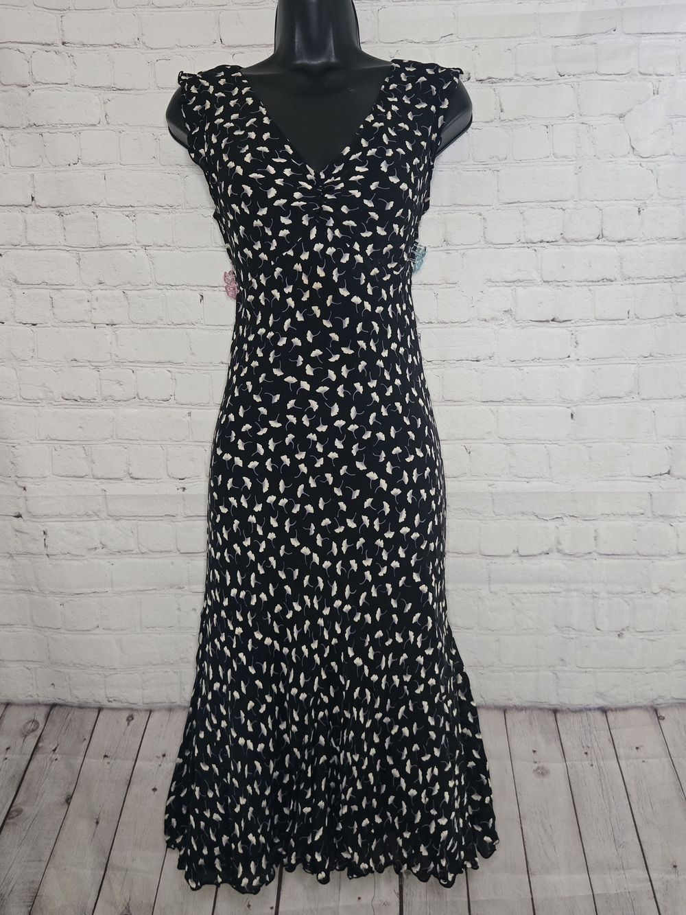 Vtg Talbots 100% Silk Midi Dress Sz 6 Bias Cut Y2K Fairy Romantic Cottage
